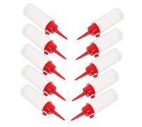 HOMOCONO Lot de 10 Flacons Souples en Plastique Ldpe Rouge avec Bouchon, Flacon Compte-Gouttes à Embout Fin Précis, pour Colle, Peinture et Sauces, Usage Artistique et Bricolage, DIY,