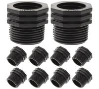 HOMOCONO Lot de 10 Raccords de Cloison Filetés 25mm à 20mm en PP pour Tuyau, Assemblage Facile, Étanchéité, pour Récupérateurs d'eau de Pluie à Usage Domestique