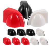 HOMOCONO Lot de 12 Boutons de Potentiomètre pour Guitare Électrique et Basse, Chapeaux de Commande en Plastique Blanc, Rouge et Noir, Adaptés aux Réglages de Volume et Tonalité,