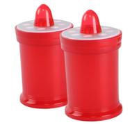HOMOCONO Lot de 2 Bougies Électriques LED Rouges sans Fumée, Imitation Bougies Piliers LED Religieuses pour Cimetière et Prière, Alimentées par Piles, Décorations Funéraires Solide, Usage