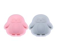 HOMOCONO Lot de 2 Moules à Gâteau Garçon et Filles en Silicone Flexible de Pingouin, Moule à Pâtisserie Versatile pour Décoration de Gâteaux et Cuisson Facile Couleur Couleur Aléatoire