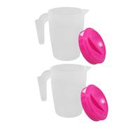 HOMOCONO Lot de 2 Pichets 1L Couvercle Plastique, Pichet à Eau Infuseur pour Jus et Thé Froid, Carafe pour Bar et Maison