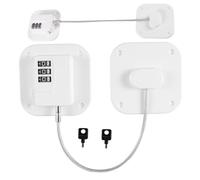 HOMOCONO Lot de 2 Verrous de Sécurité pour Réfrigérateur Multifonctionnels en Plastique et Métal Serrure à Code, Design Carré Pratique pour Porte et Tiroir