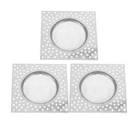 HOMOCONO Lot de 3 bouchons de bonde de douche/évier Protection universelle carrée pour bonde de / - Couvercle de en acier inoxydable pour douche, salle de bain et buanderie.