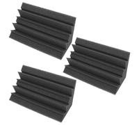 HOMOCONO Lot de 3 Plaques Acoustiques D'angle Insonorisantes 12x12x24 Cm en Mousse Ignifuge Noire, Pièges à Basses pour Acoustique Studio et Isolation Sonore Murale