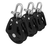 HOMOCONO Lot de 3 Poulies Pivotantes en Nylon Double et Acier Inoxydable, Kit de Poulies pour Câble et Corde, Convient pour Levage, Escalade et Bateaux