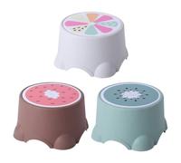 HOMOCONO Lot de 3 Tabourets Ménagers en PP à Motifs Fruits Cartoon pour Garçon et Filles, Empilables et Antidérapants, Maison Salle de Bain Couleur Aléatoire