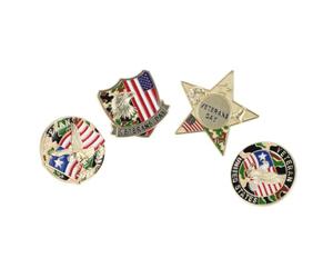 HOMOCONO Lot de 4 Broches Drapeau Américain en Alliage Robuste, Insignes Patriotiques Élégants pour Hommes, Fêtes du 250e Anniversaire Jours de Vétérans