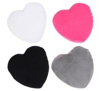 HOMOCONO Lot de 4 Houppettes à Poudre en Coton Pur, Forme Cœur, Couleurs Variées, Conçues pour Application Facile sur Visage et Corps, Usage Cosmétique