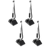 HOMOCONO Lot de 4 Stylos Gel de Sécurité Noirs 0,5 MM Support et Corde pour Bureaux de Réception et Agences d'Emploi Écriture Fluide