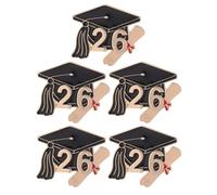 HOMOCONO Lot de 5 décorations pour la 2026 : épinglettes de remise de diplômes en émail, broches scolaires 2026, jolis badges en forme de chapeau de diplômé, accessoires pour cadeaux de fête et