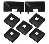 HOMOCONO Lot de 6 Capuchons de Base pour Poteaux Carrés 9X9Cm en Plastique Noir, Cache Pied pour Poteau, pour Clôture, Terrasse et Rampe d'Escalier, Protection les Éléments Disgracieux