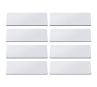 HOMOCONO Lot de 8 Sets de Sets de Ensembles de Badges D'identification Vierges Noirs en Carton Dense Réutilisables avec Gravure pour Étudiants et Employés Lors D'expositions L'école