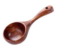 HOMOCONO Louche en Bois Marron Manche Ergonomique, Ustensile Pratique et Confortable pour Puiser Eau et Fruits la Maison Restaurant, Design Unique et Artisanat