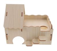 HOMOCONO Maison en Bois Résistant aux Morsures Échelle Ondulée Multifonction pour Divertissement et Entraînement Lit pour Cobayes et Petits Animaux des Hamsters et Cochons d'Inde
