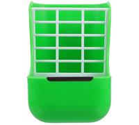 HOMOCONO Mangeoire Fixe pour Lapin et Cochon d'Inde en Plastique Vert Râtelier à Herbe Intégré et Bouton de Fixation Conservation Stable des Aliments