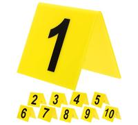 HOMOCONO Marqueurs de Numéros de Table Multifonction en Acrylique Lot de 10 5,5X6,3 CM Forme V Doré sur Noir pour Événements et Restaurants