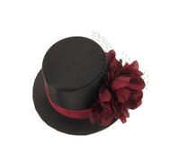 HOMOCONO Mini Barrette à Chapeau Haut-de-Forme en Tulle Fleurs, Accessoire Coiffure pour Femmes, Pince Décorative pour Goûter et Événement Champêtre