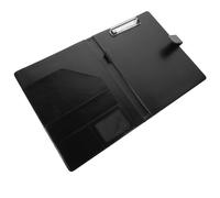 HOMOCONO Organisateur de Documents Multifonction Porte-stylo Flexible en Pu Noir et Poche Intercalaires pour Dossiers de Portefeuille de Bureau A4