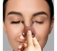 HOMOCONO Outil de Massage Nez Bois de Santal Lisseur Visage Gua Sha Stimulation Points Acupression Outil de Relaxation Portable pour Soin Facial et Meilleure Absorption des Sérums