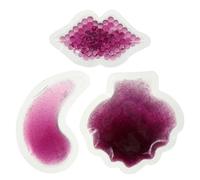 HOMOCONO Pack Gel Visage et Yeux 3 Pièces Réutilisables Violet Forme Lèvres Compresses Froides pour Fatigue et Brûlures Légères