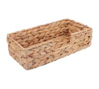 HOMOCONO Panier Stable et Ferme en Jacinthe D'eau Tissé Main Beige de Rangement Porte-mouchoirs Multifonctionnel pour Décoration et