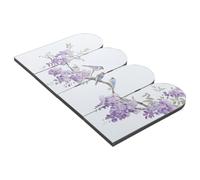 HOMOCONO Paravent Décoratif de Bureau à 4 Panneaux en Acrylique Léger Design Vintage Fleurs et Oiseaux, Écran Miroir Brillant pour Décoration de Table au Bureau ou Salon de Thé