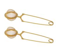 HOMOCONO Passoire à Thé Dorée en Acier Inoxydable 2pcs, Facile à Utiliser Transporter, Filtre à Thé Moderne pour Maison et Bureau