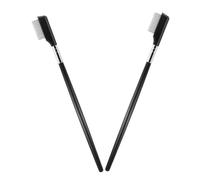 HOMOCONO Peigne à Cils Dents Fines 2pcs Manche Droit en Acier Inoxydable pour Séparation Naturelle des Cils, pour Extension et Usage à Domicile