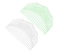HOMOCONO Peignes à Cheveux Féminins Latéraux Lot de 2 en Imitation Jade Blanc et Vert, Accessoire Coiffure pour Costume Antique, Démêlage et Lissage des Nœuds, Usage Quotidien