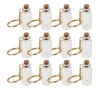 HOMOCONO Petits flacons en verre avec couvercles 12 pièces 5ml, mini bouteilles transparentes avec bouchons en liège, pour bricolage créatif et cadeaux de mariage