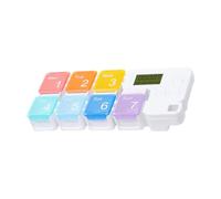 HOMOCONO Pilulier Électronique 7 Compartiments Détachable Hebdomadaire Boîte à Portable Compacte, Étanche et Légère Organisateur de Pilules Intelligent Alarme pour Usage Quotidien