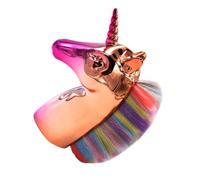 HOMOCONO Pinceau de Maquillage Professionnel Licorne 1 Pièce Manche Doré Ergonomique Poils Synthétiques Colorés Pinceau Poudre et Fond de Teint Usage Quotidien et Présent Femme