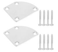 HOMOCONO Plaque de de Guitare Électrique et Basse Argenté, 2pcs, Légère et Facile à Installer Vis Assorties pour Renforcement Fiable