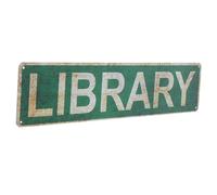 HOMOCONO Plaque Murale Décorative en Étain Vert Vintage pour Bibliothèque, Installation Facile et Étanche, Décoration Rétro pour Maison, Bureau ou Salle de Lecture