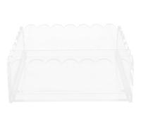 HOMOCONO Plateau Acrylique Transparent Festonné Solution Polyvalente et Résistante avec Tiroir Coulissant pour Décoration de Bureau ou Salle de Bain Élégante