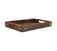 HOMOCONO Plateau Décoratif Rectangulaire Petit Format en Bois Vintage pour Pizza Texture Bois Unique, pour Thanksgiving et Événements