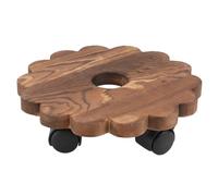 HOMOCONO Plateau et Trou pour Pots de Fleurs avec roulettes Universelles Rond en Bois Massif Support Mobile Robuste pour Bureaux et Centres Commerciaux