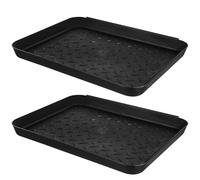 HOMOCONO Plateaux à Chaussures en Caoutchouc Solide, Lot de 2, Grand Format, Antidérapant et Résistant à L’Eau, pour Vestibule et Extérieur, Facile à Nettoyer, Protège Sols des Chaussures