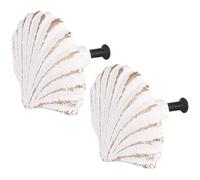 HOMOCONO Poignée de commode Poignée de tiroir en coquillage Lot de 2 Design délicat 6,50 x 5,00 x 5,00 cm Fonte pour meuble de chambre et décoration de mobilier