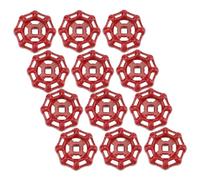 HOMOCONO Poignées de Valve Rouges 6X6 MM Lot de 12 en Métal, Volant de Vanne Ronde pour Robinet, Système Limitant Dépôt de Débris, Usage Professionnel