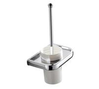 HOMOCONO Porte Brosse WC Antique Européen Ensemble Brosse Blanche Ventilée pour Salle de Bain Support Mural Simple et Moderne Accessoires de Nettoyage sans Rayures