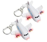 HOMOCONO Porte-clés Lumineux LED Avion 2pcs Son et Plastique, Décoration Unique pour Paquet à Dos et Anniversaire Garçon et Filles