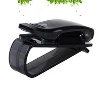 HOMOCONO Porte-lunettes de Soleil Clip Sécurisé 2 Pcs pour Voiture en Abs Noir Support Cartes et Tickets, Accessoire Pratique pour Voiture pour Pare-soleil