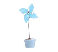 HOMOCONO Porte-Photo de Pot de Fleur Moulin à Vent en Plastique Bleu, Support Photo et Porte-memo pour Bureau ou Étude, Design Créatif et Unique