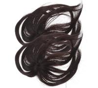 HOMOCONO Postiches Cheveux Naturels pour Femmes, 2 Pièces Postiches Invisibles Bruns, Perruques Haut de Tête Lisses, Accessoire Cheveux Clairsemés, Couvre-Cheveux Fins, Solution Chute