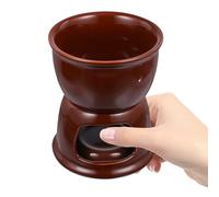 HOMOCONO Pot en Céramique pour Fondue Fromage et Chocolat Brûleur, Design Créatif, Finition Soignée, Cuisine et Goûter Entre Amis