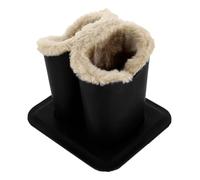 HOMOCONO Présentoir à Lunettes Double Tête en Cuir Noir, Doublure Douce | Design Ouvert Protecteur, Style Mode Charmant, pour Chambre et Bureau, Rangement Discret Table