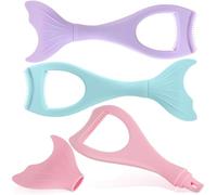 HOMOCONO Protège- Accessoire Multifonction 3 Pièces en Silicone Forme Sirène et Applicateur de Faux Pratique pour Maquillage des Yeux