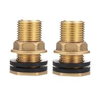 HOMOCONO Raccord de Tuyau de Réservoir d'eau en Laiton 4/4 Joints Toriques pour Jardinage, Connecteur Femelle 3/8 et Mâle 1/2 Traversée de Cloison, 2 Pièces Adaptées aux Réservoirs d'eau